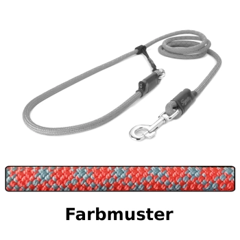 EASYLONG Hundeleine - L - 2,5m - rot und graue Kreuze